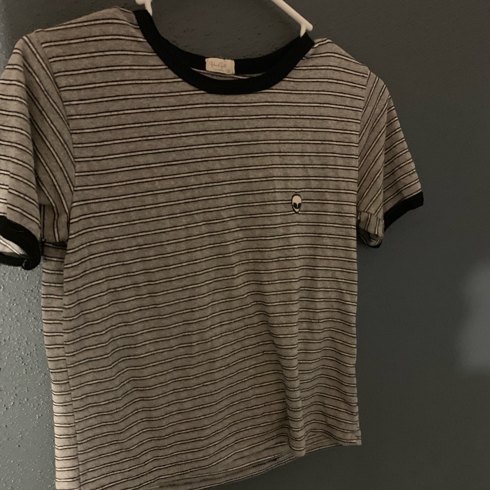 Brandy Melville alien striped crop top
